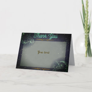Tarjeta De Agradecimiento Luna verde azulada