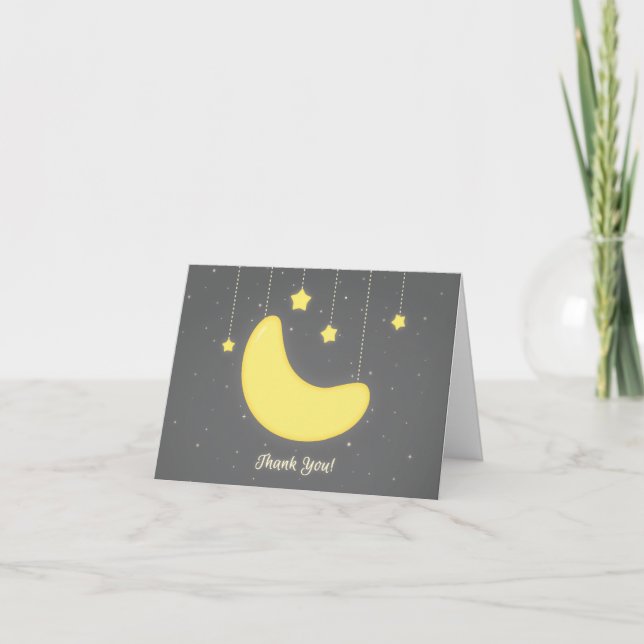 Tarjeta de agradecimiento Luna y Estrellas (Anverso)