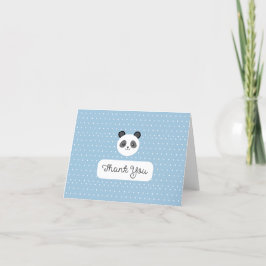 Tarjeta De Agradecimiento Lunares azules Baby Shower de la panda EN BLANCO