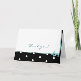 Tarjeta De Agradecimiento Lunares blancos y negros