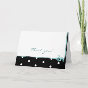 Tarjeta De Agradecimiento Lunares blancos y negros