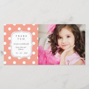 Tarjeta De Agradecimiento Lunares coralinos - cualquier ocasión le agradece