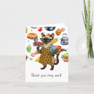 Tarjeta De Agradecimiento Lunch Lady sirve comida