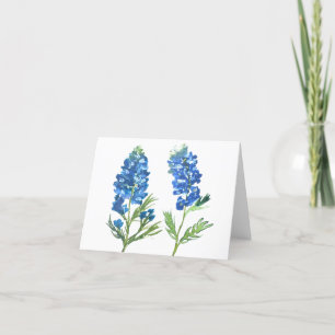 Tarjeta De Agradecimiento Lupinos Texas Floral vintage acuarela