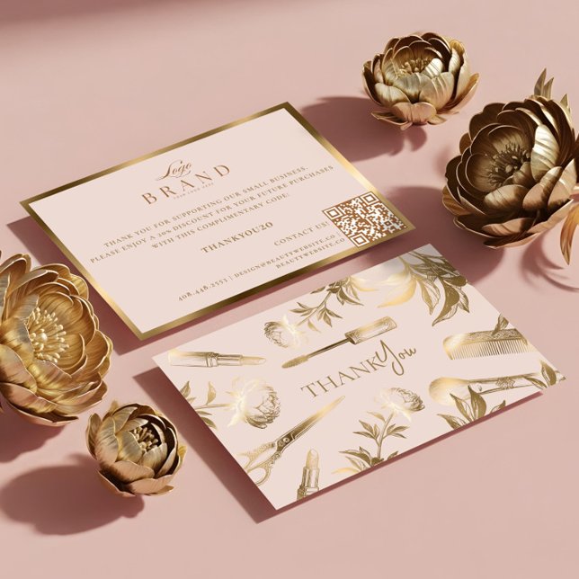 Tarjeta De Agradecimiento Luxury Beauty Business Thank You for Your Purchase (Luxury Beauty Business Thank You for Your Purchase)