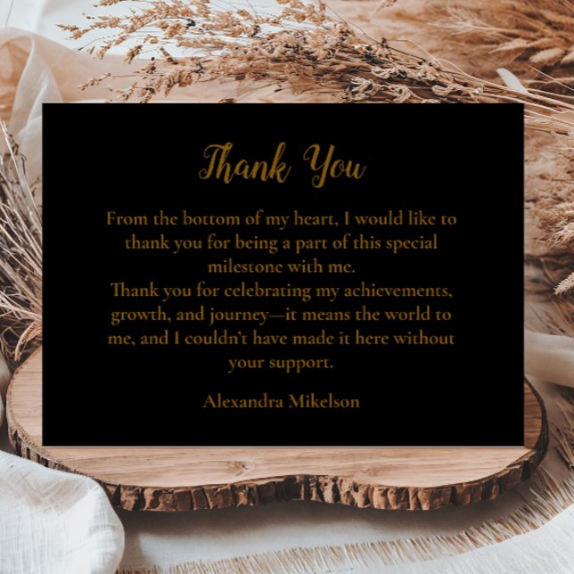 Tarjeta De Agradecimiento Luxury Black Gold 50 & Fabulous Birthday (Subido por el creador)