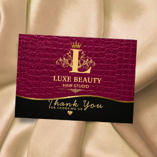 Tarjeta De Agradecimiento Luxury Crocodile Leather Thank You Card
