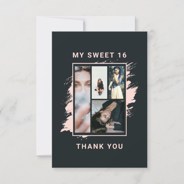 Tarjeta De Agradecimiento Luxury Elegant Thank You Graduation Birthday Card (Anverso)