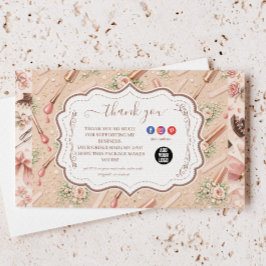 Tarjeta De Agradecimiento Luxury Floral Nail Artist Business