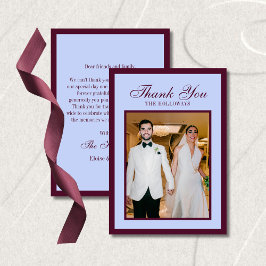 Tarjeta De Agradecimiento Luxury Periwinkle and Plum Flat Thank You Card