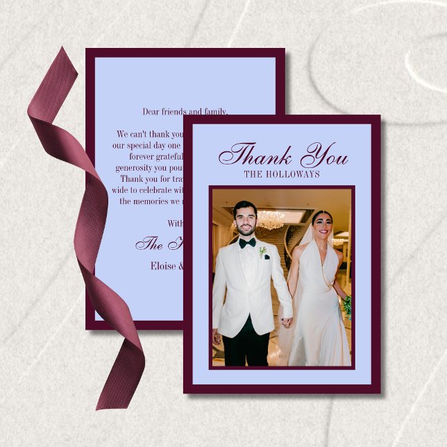 Tarjeta De Agradecimiento Luxury Periwinkle and Plum Flat Thank You Card (Luxury Periwinkle and Plum Flat Thank You Card
)