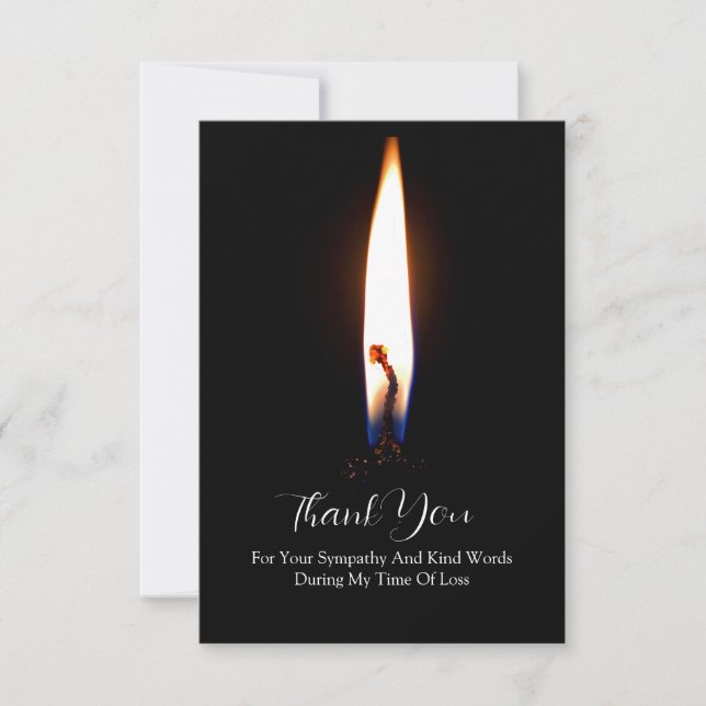 Tarjeta De Agradecimiento Luz De Velas En Negro (Anverso)