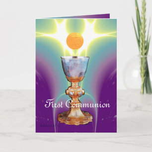 Tarjeta De Agradecimiento LUZ ESPIRITUAL Primera Santa Comunión / Cristianda