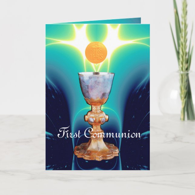 Tarjeta De Agradecimiento LUZ ESPIRITUAL Primera Santa Comunión / Cristianda (Anverso)