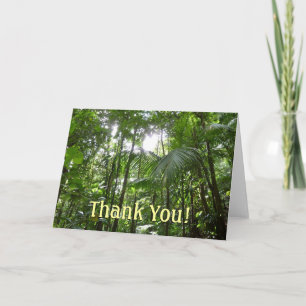Tarjeta De Agradecimiento Luz solar a través de la cubierta de la selva trop