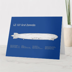 Tarjeta De Agradecimiento LZ 127 Graf Zeppelin - Aviso Planes Blueprint ABD