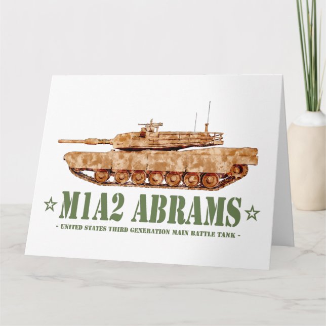 Tarjeta De Agradecimiento M1A2 Abrams US MBT Tank Desert Storm Veterano (Anverso)