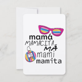 Tarjeta De Agradecimiento má mami mamita de los 90