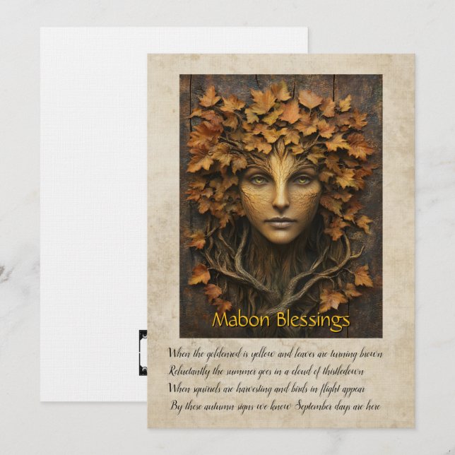 Tarjeta De Agradecimiento Mabon Autumn Equinox Greeting Card (Anverso / Reverso)