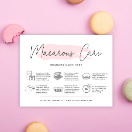 Tarjeta De Agradecimiento Macarons Care Guide Bakery Instructions Feminine
