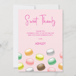 Tarjeta De Agradecimiento Macarons Cumpleaños Dulces 16