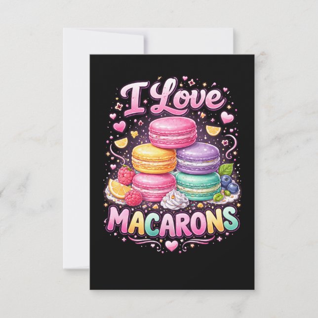 Tarjeta De Agradecimiento Macarons de Amor Dulce (Anverso)