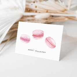 Tarjeta De Agradecimiento Macarons Rosado MGracias Beaucoup