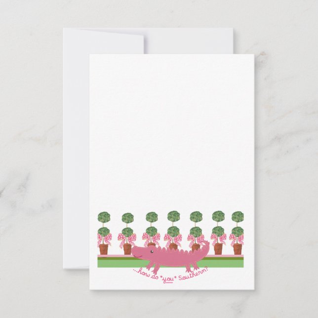 Tarjeta De Agradecimiento Macetas de flores de aligator topiario (Anverso)