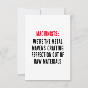 Tarjeta De Agradecimiento Machinistas: Somos los metalizado mavens, la perfi