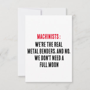 Tarjeta De Agradecimiento Machinistas: Somos los verdaderos curanderos metal
