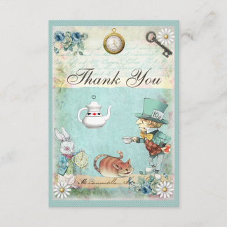 Tarjeta De Agradecimiento Mad Hatter Wonderland Tea Fiesta Gracias