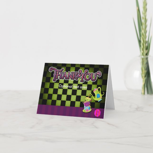 Tarjeta de agradecimiento MAD TEA PARTY Whimsical  (Anverso)