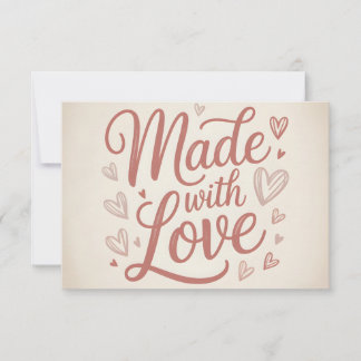 Tarjeta De Agradecimiento Made with Love Insert Thank You Card