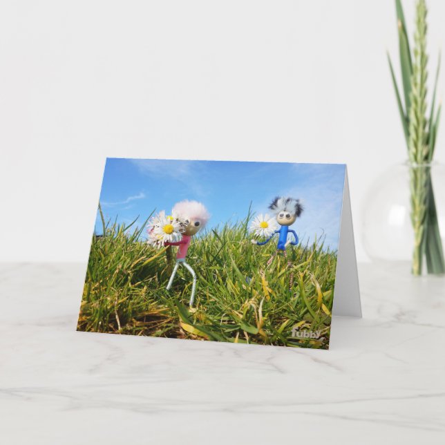 Tarjeta De Agradecimiento Madeliefjes plukkende fubby's. (Anverso)