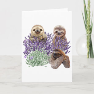 Tarjeta De Agradecimiento Madera espumosa de la camiseta de lavanda madre de