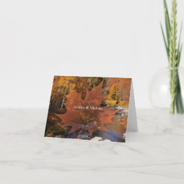 Tarjeta De Agradecimiento Maderas creekside maple leaf fall boda gracias