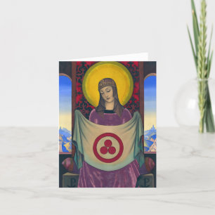 Tarjeta De Agradecimiento Madonna Oriflamma por Nicholas Roerich