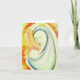 Tarjeta De Agradecimiento Madonna y la acuarela infantil en blanco