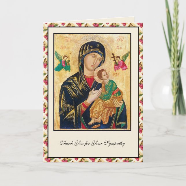Tarjeta De Agradecimiento Madre de la ayuda perpetua Condolencia simpática (Anverso)