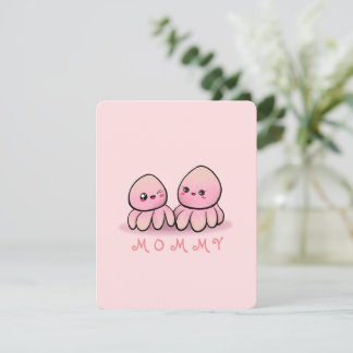 Tarjeta De Agradecimiento madre de pulpo rosa linda