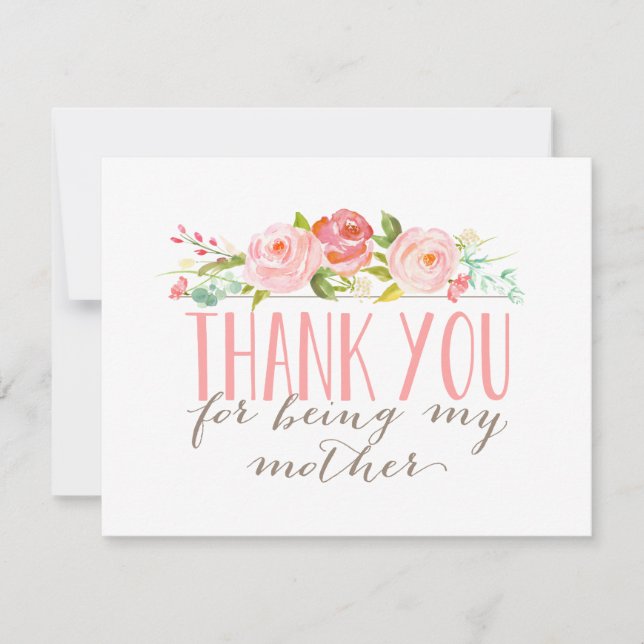 Tarjeta De Agradecimiento Madre Floral Gracias (Anverso)