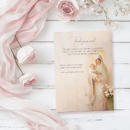 Tarjeta De Agradecimiento Madre María con bautismo infantil