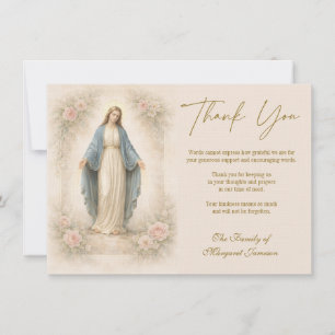 Tarjeta De Agradecimiento Madre María Floral Simpatía Funeral Memorial