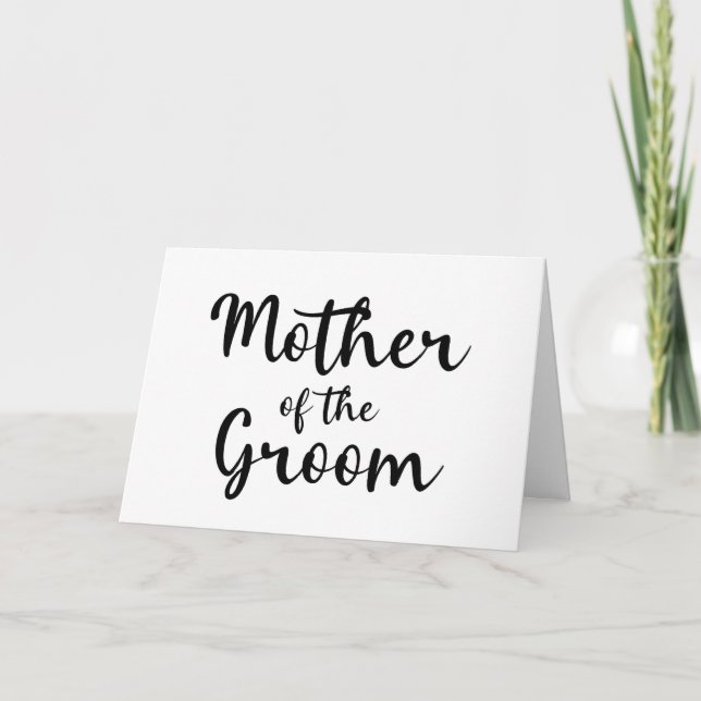 Tarjeta De Agradecimiento Madre minimalista del Groom (Anverso)