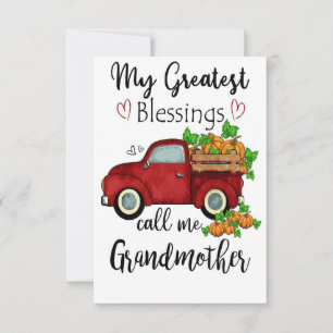 Tarjeta De Agradecimiento Madre, mis mayores bendiciones, llámame abuela.