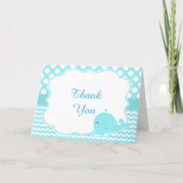 Tarjeta De Agradecimiento Madre pequeña y bebé ballena azul bebé gracias
