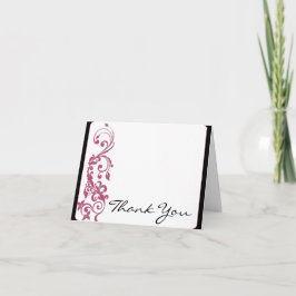 Tarjeta De Agradecimiento Madreselva Rosa Esquina Redondeada Boda Agradecimi