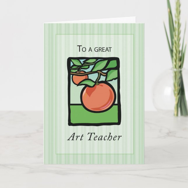 Tarjeta De Agradecimiento Maestra de Arte Gracias, Apple (Anverso)