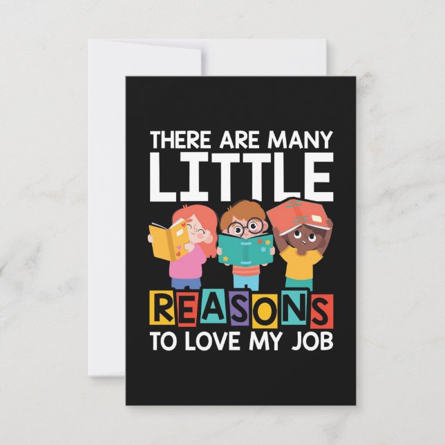 Tarjeta De Agradecimiento Maestra Muchas Razones Para Amar Mi Trabajo (Anverso)