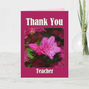 Tarjeta De Agradecimiento Maestra Rosa Azalea Gracias Con Texto